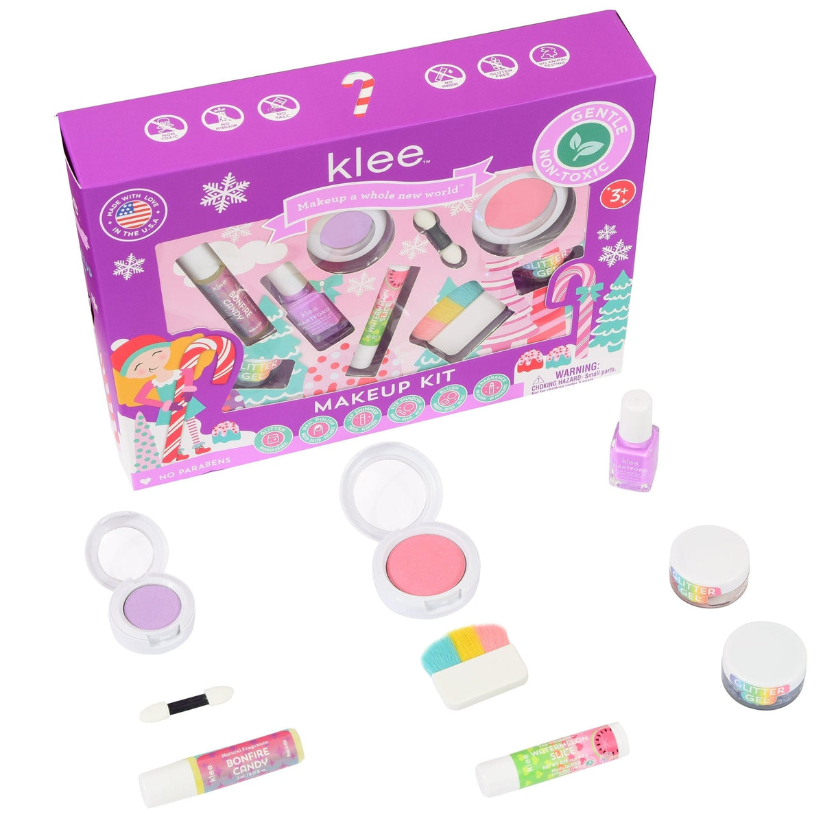 【Preorder ONLY 預購產品】Klee Naturals - Xmas Edition - Natural Mineral Deluxe Makeup Kit 聖誕版 - 華麗彩妝香水組合7件組合 (Festive Jingles)