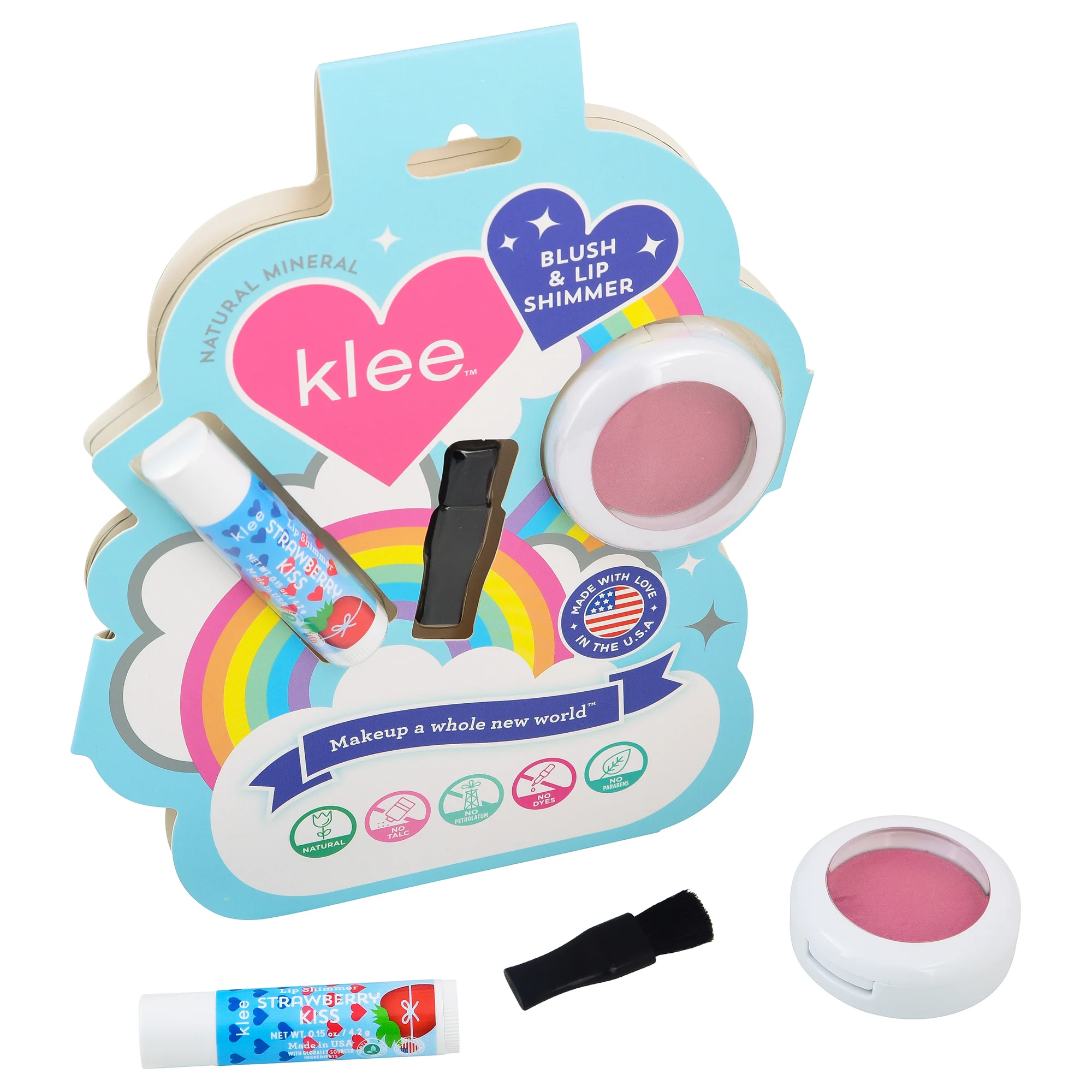 Klee Naturals Blush+Lip Shimmer Set (Sweet Cherry Spark) 天然礦物胭脂及唇蜜組合 (粉紅色)