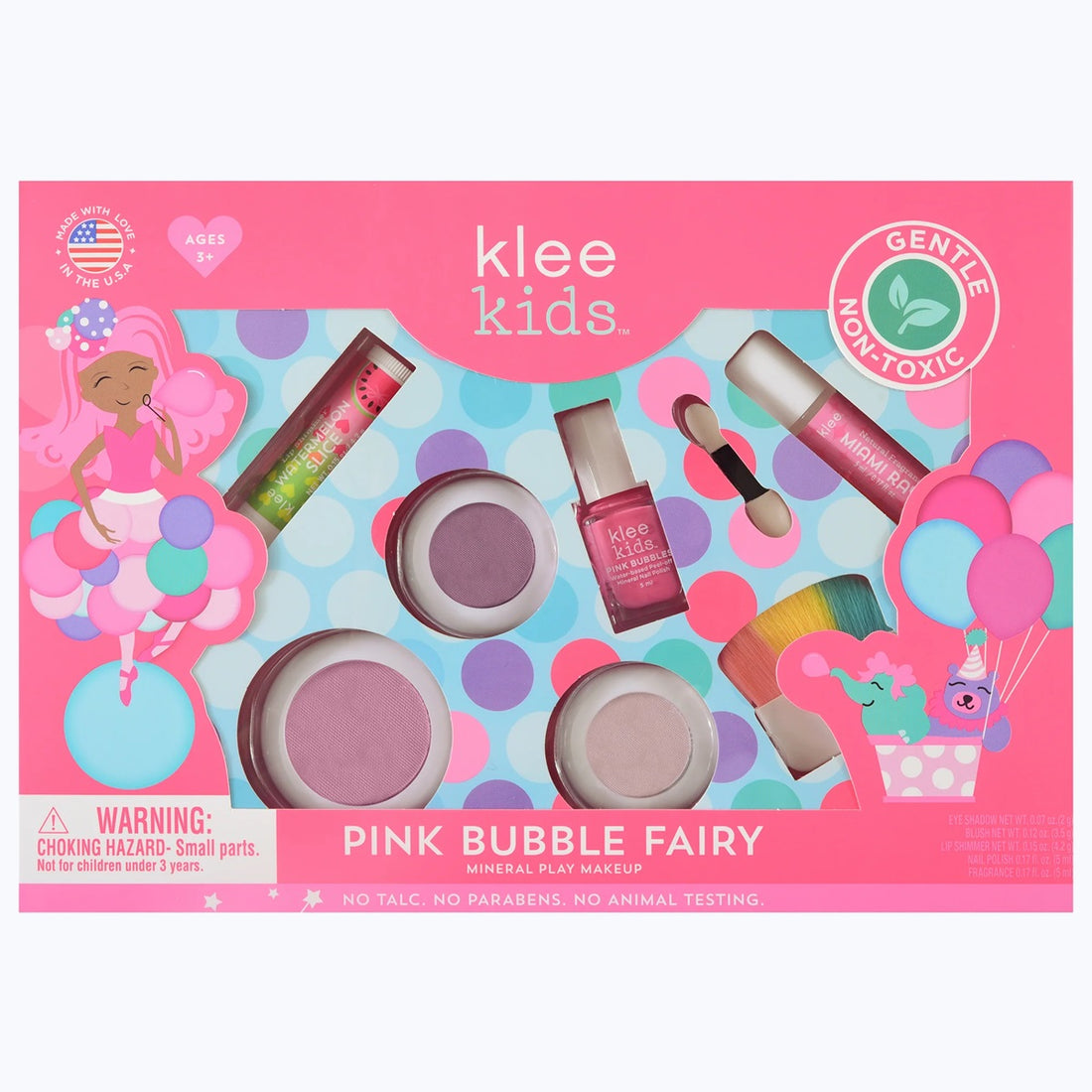 Klee Kids Deluxe Makeup 6PC Kit (Pink Bubble Fairy) 天然礦物彩妝香水組合 (氣球精靈)