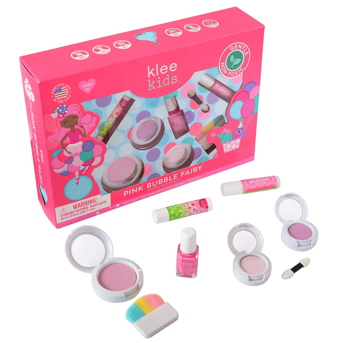 Klee Kids Deluxe Makeup 6PC Kit (Pink Bubble Fairy) 天然礦物彩妝香水組合 (氣球精靈)