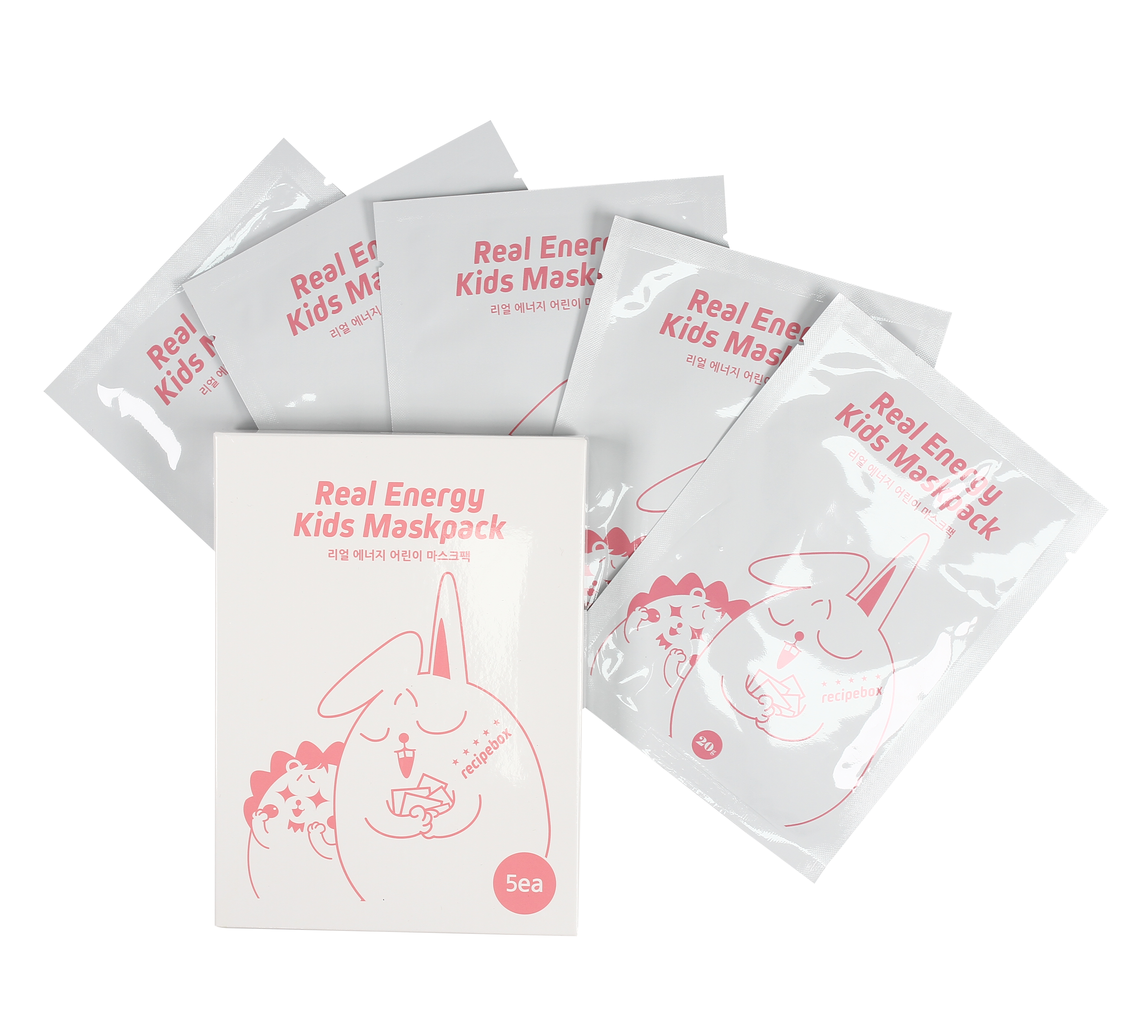 Recipebox Real Energy Kids Facial Mask Pack 兒童活力保濕盒裝面膜 (20g x 5)