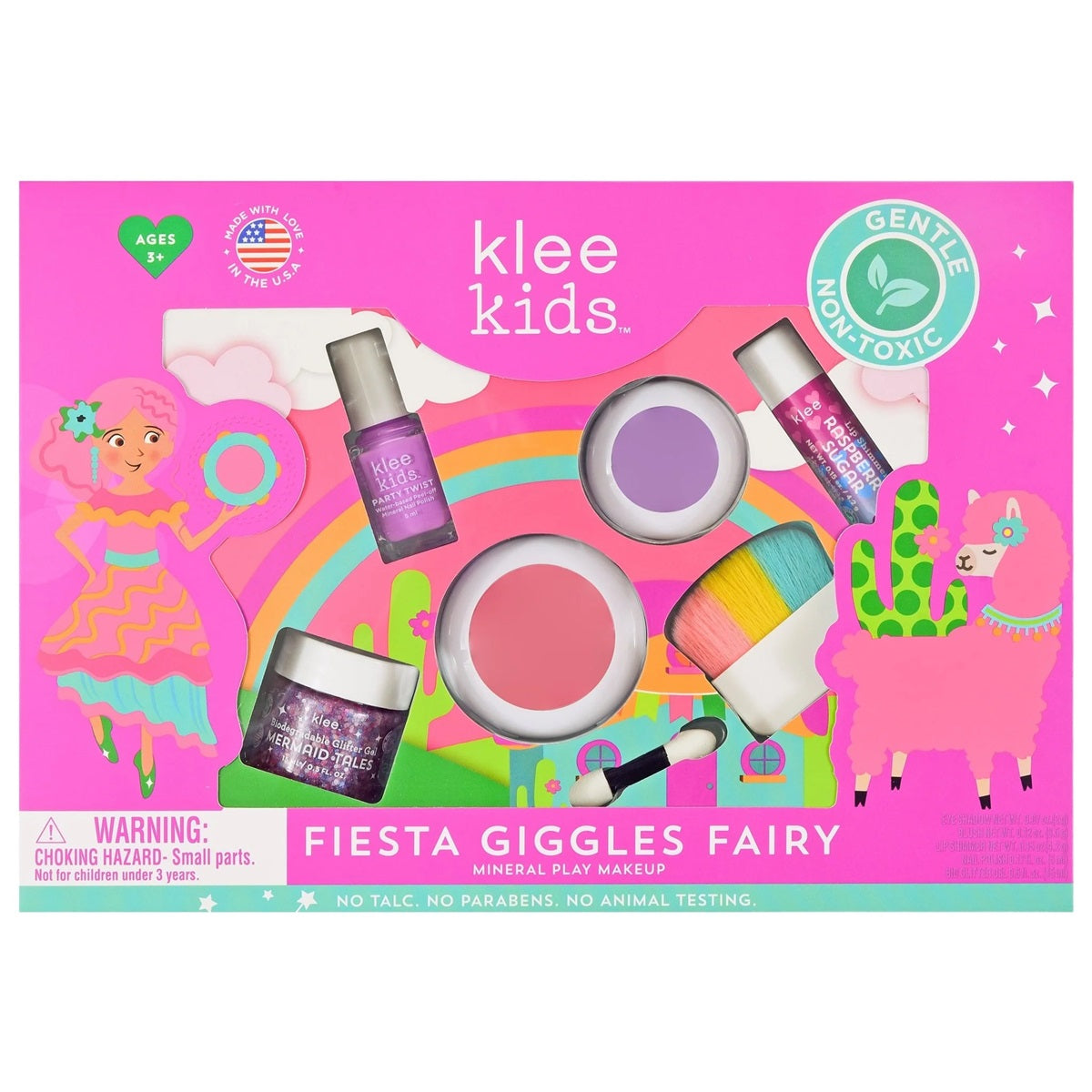Klee Kids Pressed Powder Makeup 5PC Kit (Fiesta Giggles Fairy) 天然礦物彩妝5件組合 (歡樂精靈)