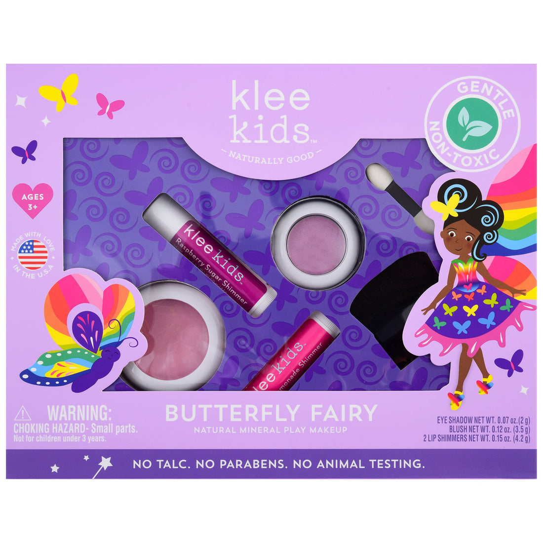 Klee Kids Pressed Powder 4PC Kit (Butterfly Fairy) 天然礦物彩妝4件組合 (蝴蝶精靈)