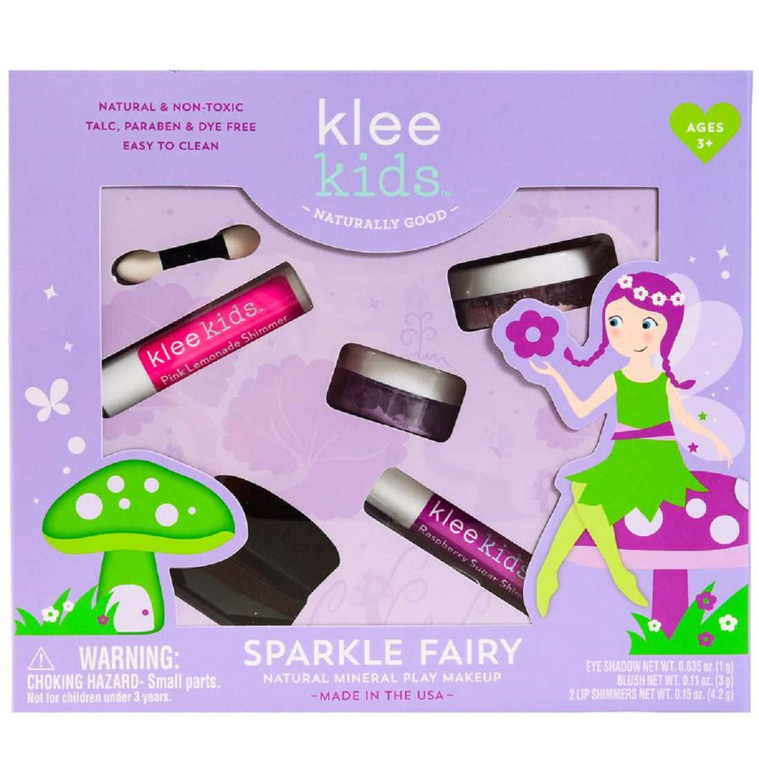 Klee Kids Loose Powder 4PC Kit (Sparkle Fairy) 天然礦物彩妝4件組合 (閃耀精靈)