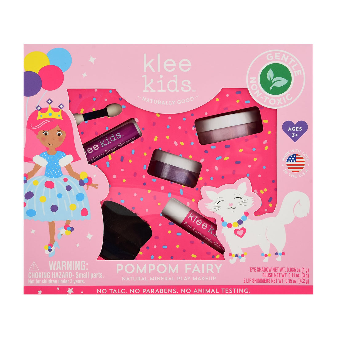 Klee Kids Loose Powder 4PC Kit (Pom Pom Fairy) 天然礦物彩妝4件組合 (波波精靈)
