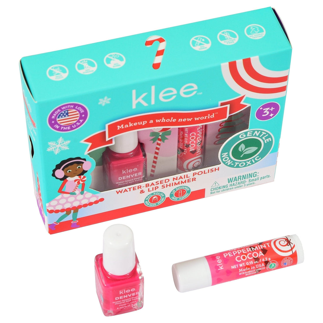 【Preorder ONLY 預購產品】Klee Naturals - Xmas Edition - Natural Lip Shimmer &amp; Nail Polish Duo 聖誕版 - 天然閃色唇蜜 + 指甲油組合 (Angels&