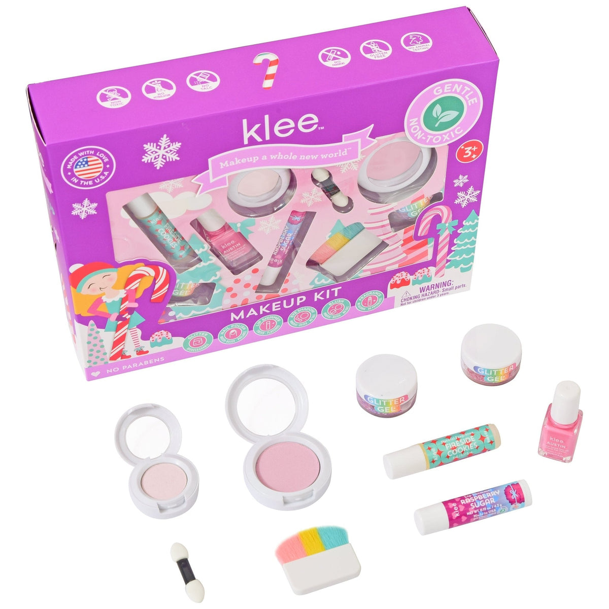 【Preorder ONLY 預購產品】Klee Naturals - Xmas Edition - Natural Mineral Deluxe Makeup Kit 聖誕版 - 華麗彩妝香水組合7件組合 (Holiday Giggles)