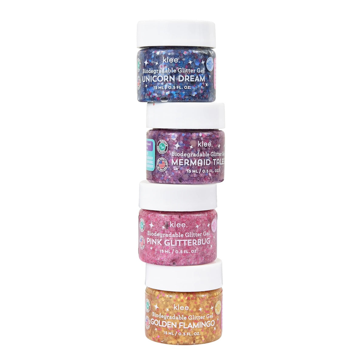 Klee Naturals Bio-Glitter Gel 4PC Kit (Mermaid Party) 閃粉啫喱4件組合 (人魚派對)
