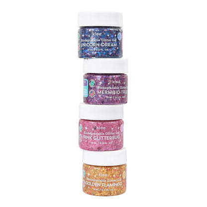 Klee Naturals Bio-Glitter Gel 4PC Kit (Mermaid Party) 閃粉啫喱4件組合 (人魚派對)