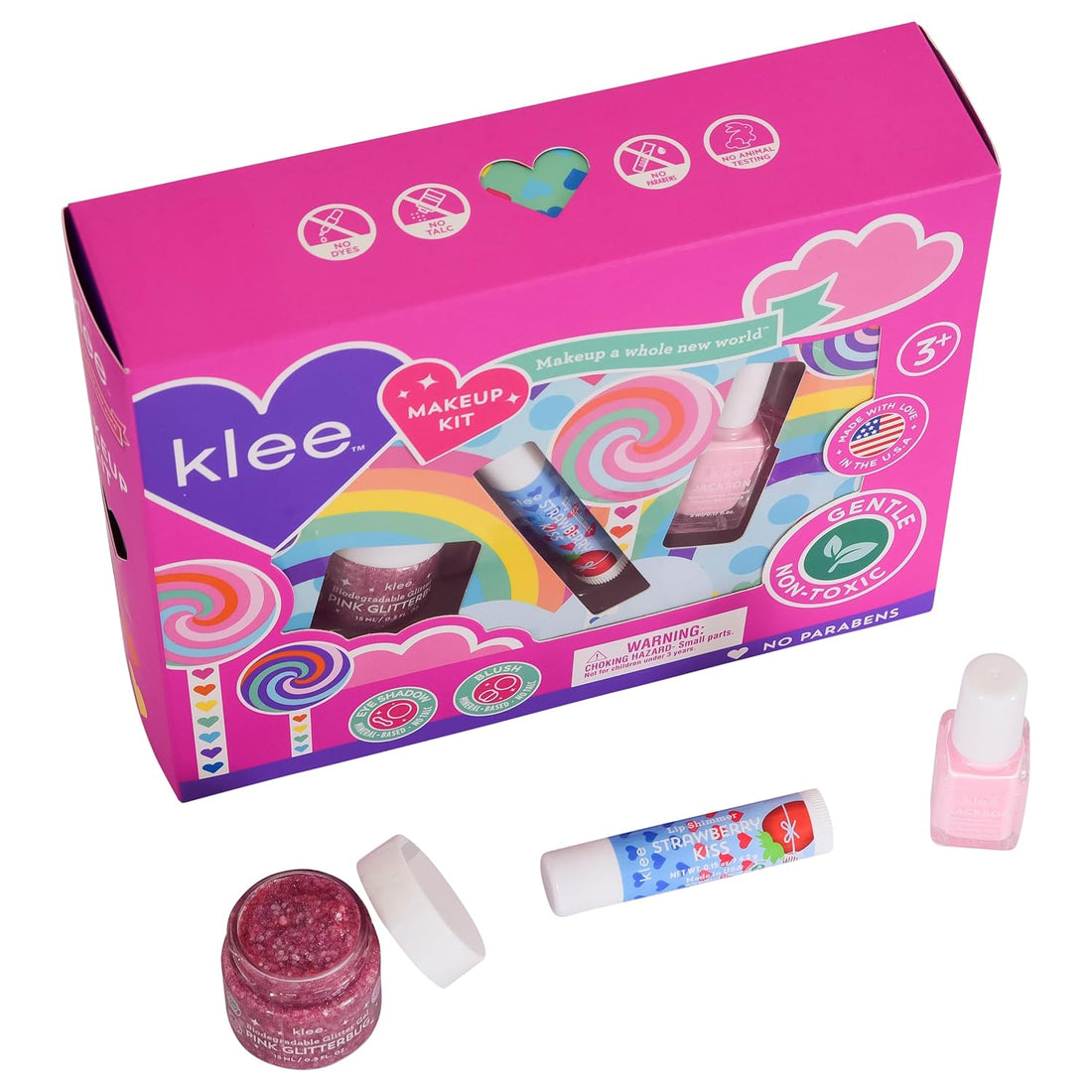 【Preorder ONLY 預購產品】Klee Mini Makeup Kit 3PC (Spinning Pink) 迷你指甲油彩妝3件組合 (粉紅旋風)