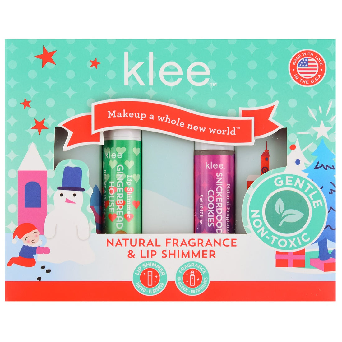 Klee Naturals - Xmas Edition - Natural Lip Shimmer &amp; Natural Fragrance Duo 聖誕版 - 天然閃色唇蜜 + 天然香水組合 (Snickerdoodle Cookies)