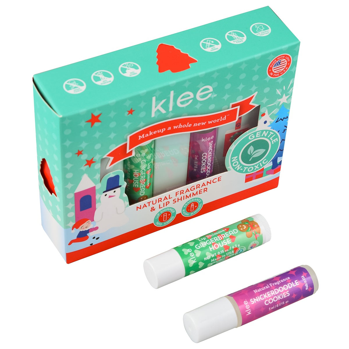 Klee Naturals - Xmas Edition - Natural Lip Shimmer &amp; Natural Fragrance Duo 聖誕版 - 天然閃色唇蜜 + 天然香水組合 (Snickerdoodle Cookies)