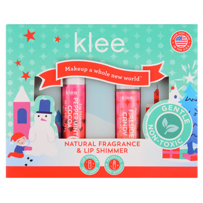 Klee Naturals - Xmas Edition - Natural Lip Shimmer &amp; Natural Fragrance Duo 聖誕版 - 天然閃色唇蜜 + 天然香水組合 (Fireside Candy)