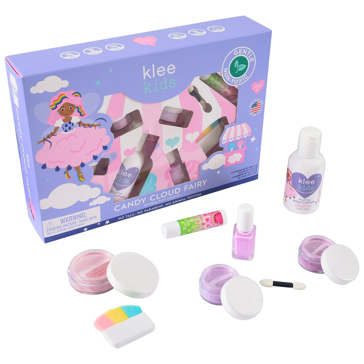 Klee Kids Loose Powder 6PC Kit (Candy Cloud Fairy) 天然礦物彩妝6件組合 (雲裳精靈)