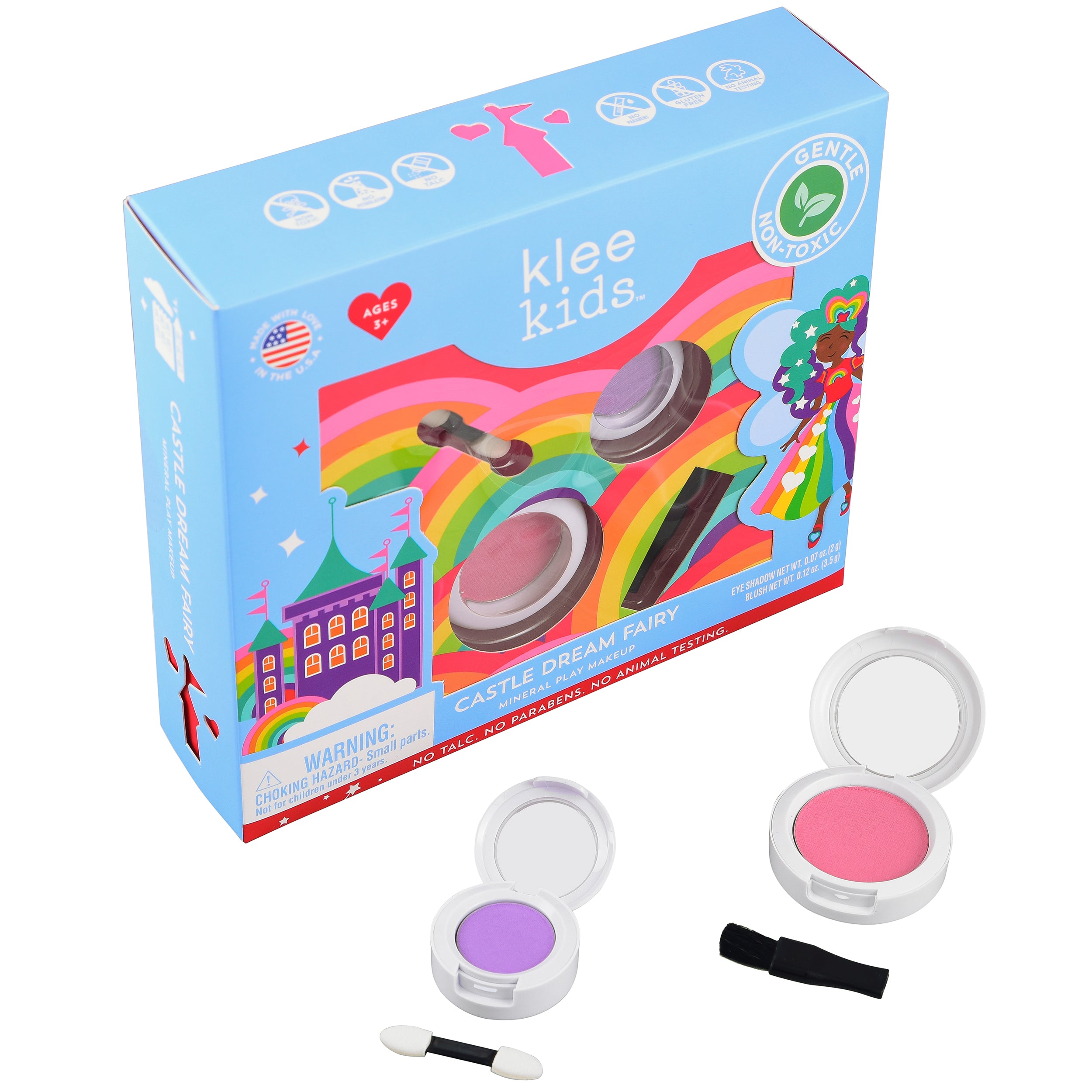 Klee Kids Pressed Eyeshadow &amp; Blush 2PC Set (Castle Dream Fairy) 天然礦物眼影胭脂2件組合 (城堡精靈)