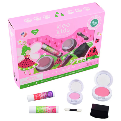 Klee Kids Pressed Powder 4PC Kit (Melon Sugar Fairy) 天然礦物彩妝4件組合 (西瓜精靈)