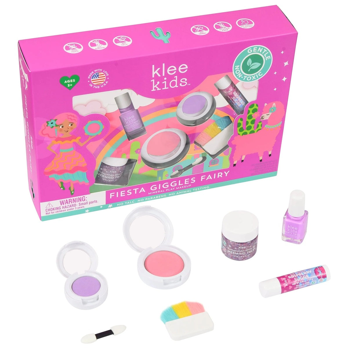 Klee Kids Pressed Powder Makeup 5PC Kit (Fiesta Giggles Fairy) 天然礦物彩妝5件組合 (歡樂精靈)