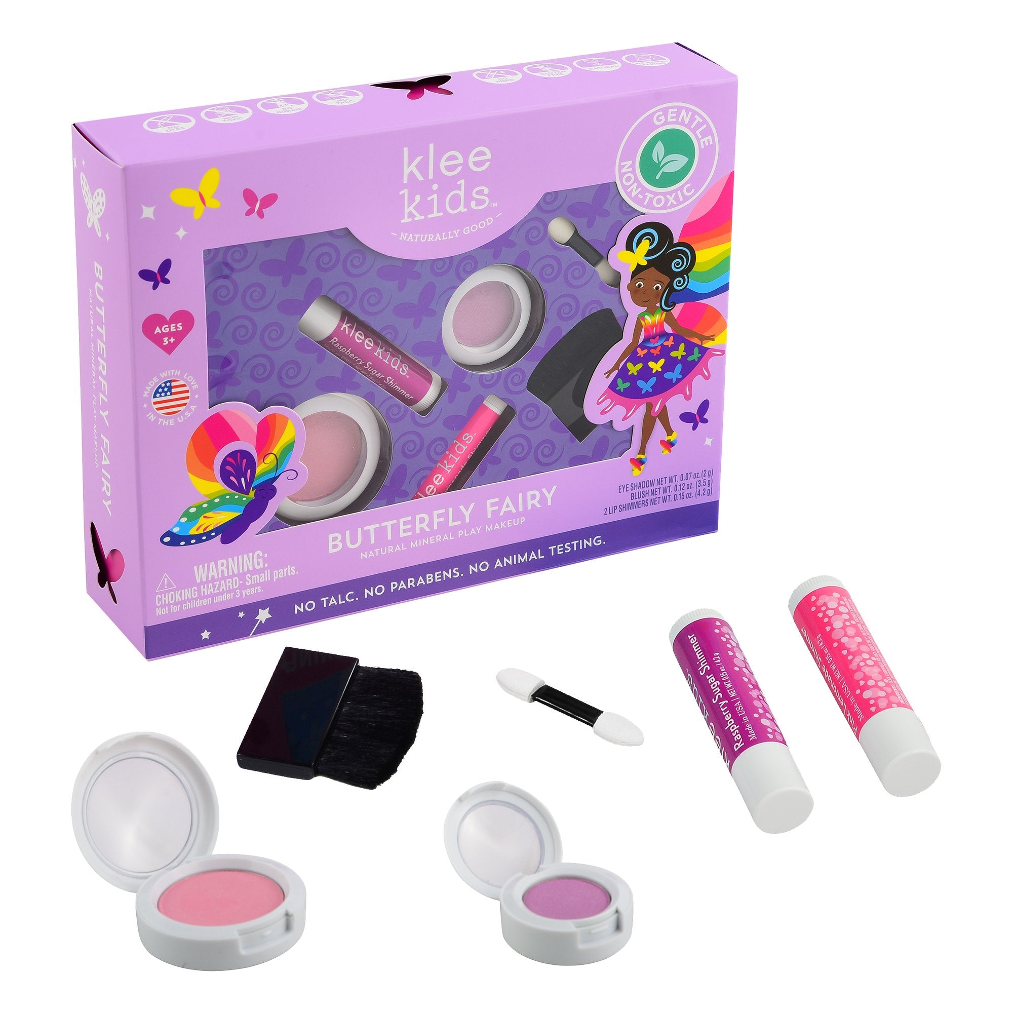 Klee Kids Pressed Powder 4PC Kit (Butterfly Fairy) 天然礦物彩妝4件組合 (蝴蝶精靈)
