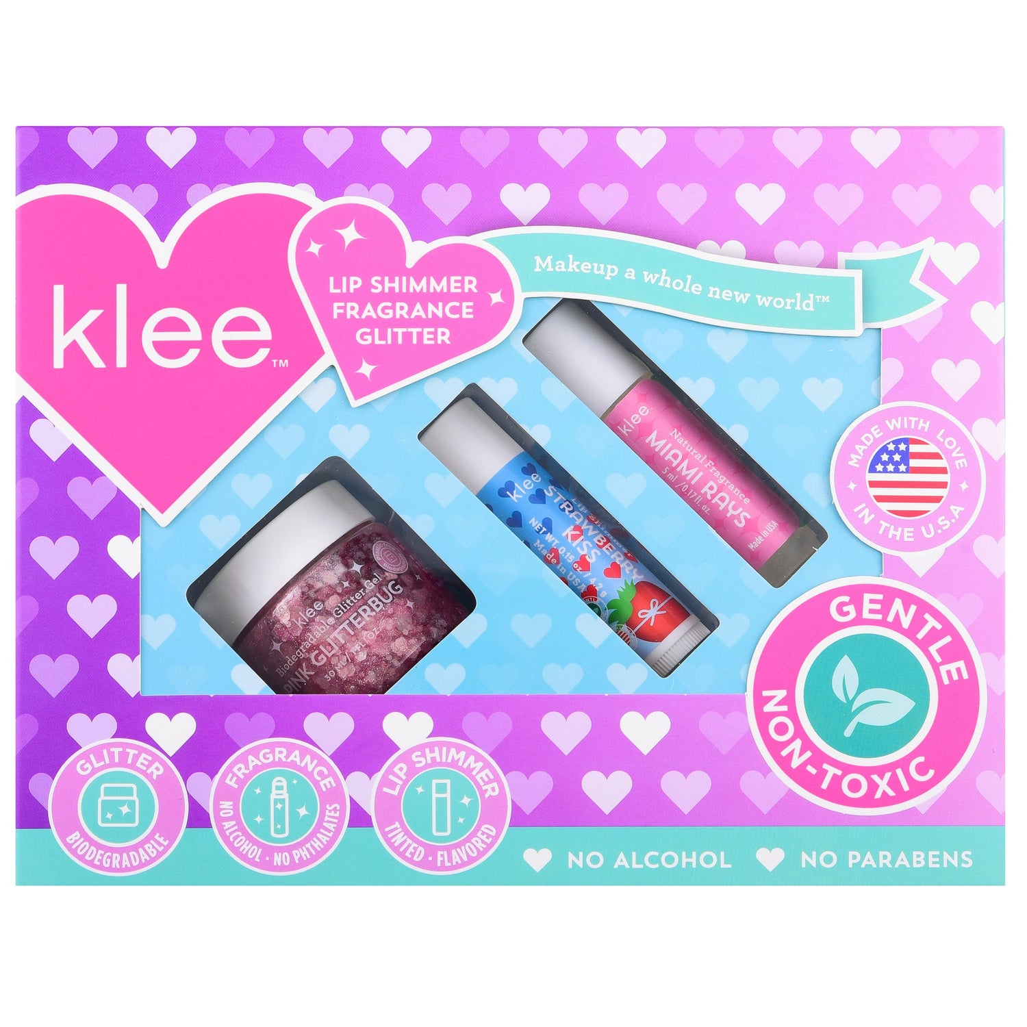 Klee Naturals Makeup Kit 3PC (Upside Down) 香水彩妝3件組合 (粉紅仙子)