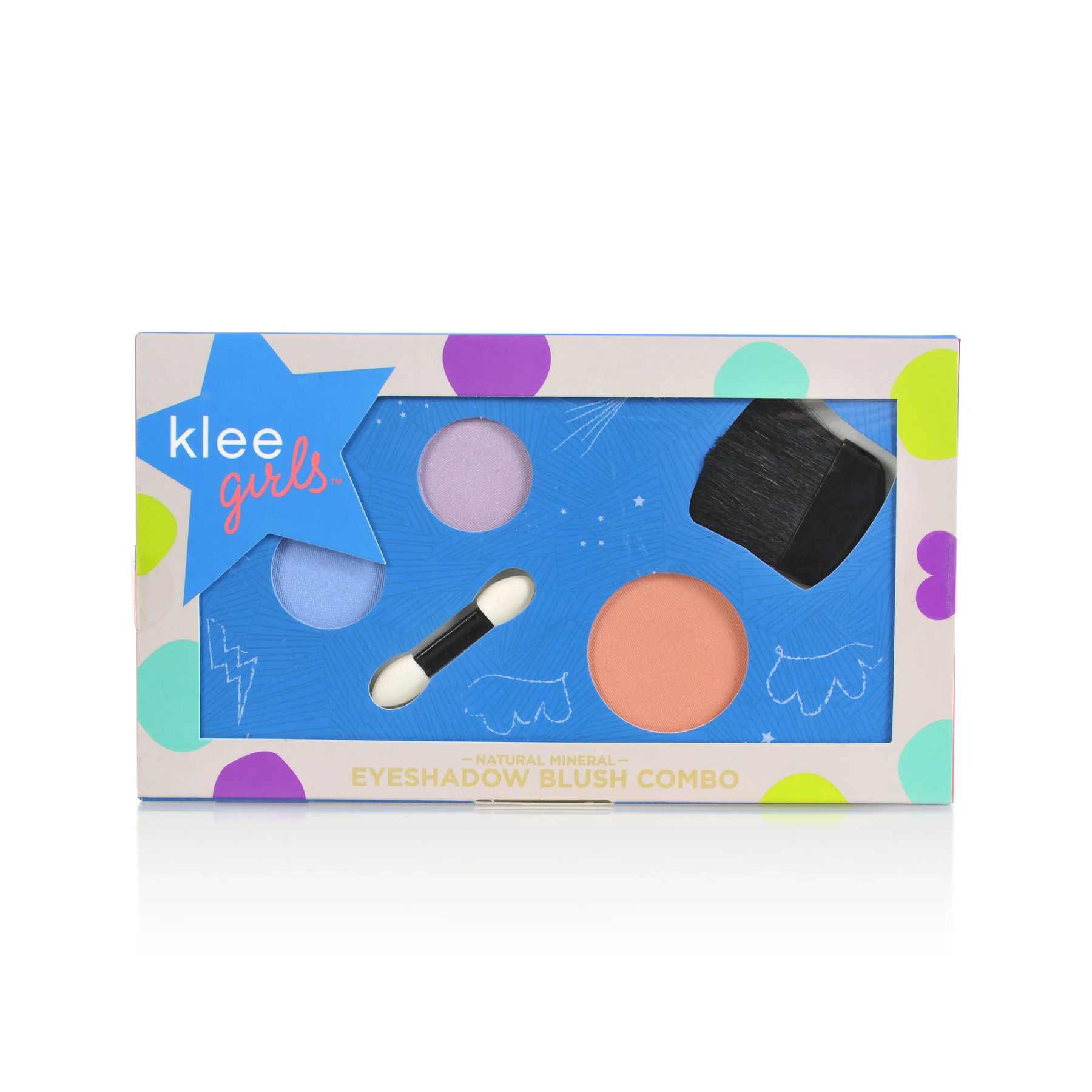 Klee Girls Eyeshadow+Blush Combo Palette (Central Park Rock) 天然礦物雙色眼影+胭脂盤 (彩藍色+紫色/珊瑚色)