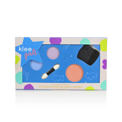 Klee Girls Eyeshadow+Blush Combo Palette (Central Park Rock) 天然礦物雙色眼影+胭脂盤 (彩藍色+紫色/珊瑚色)