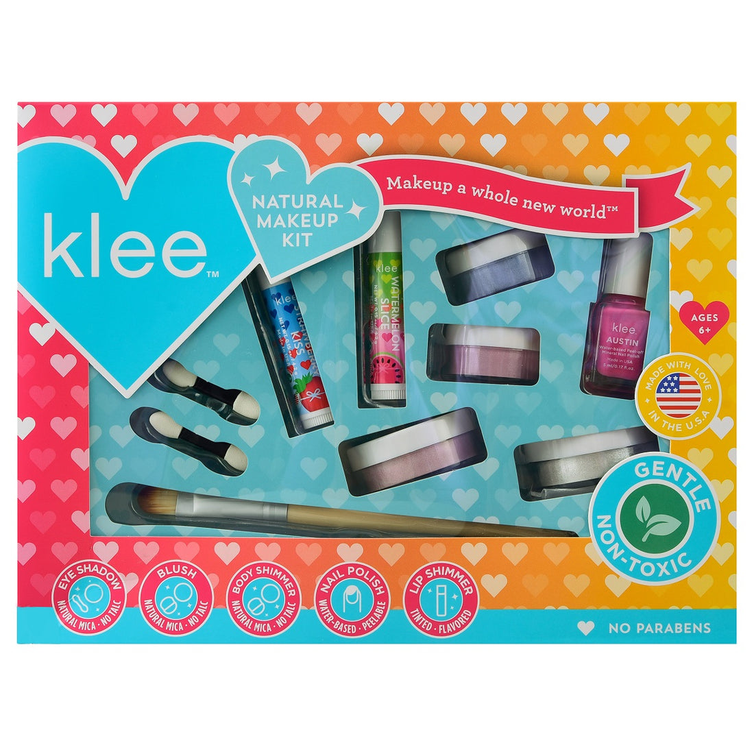 Klee Naturals Loose Powder Deluxe Starter 7PC Kit (Here and Now) 天然礦物彩妝閃粉7件組合 (甜心寶寶)