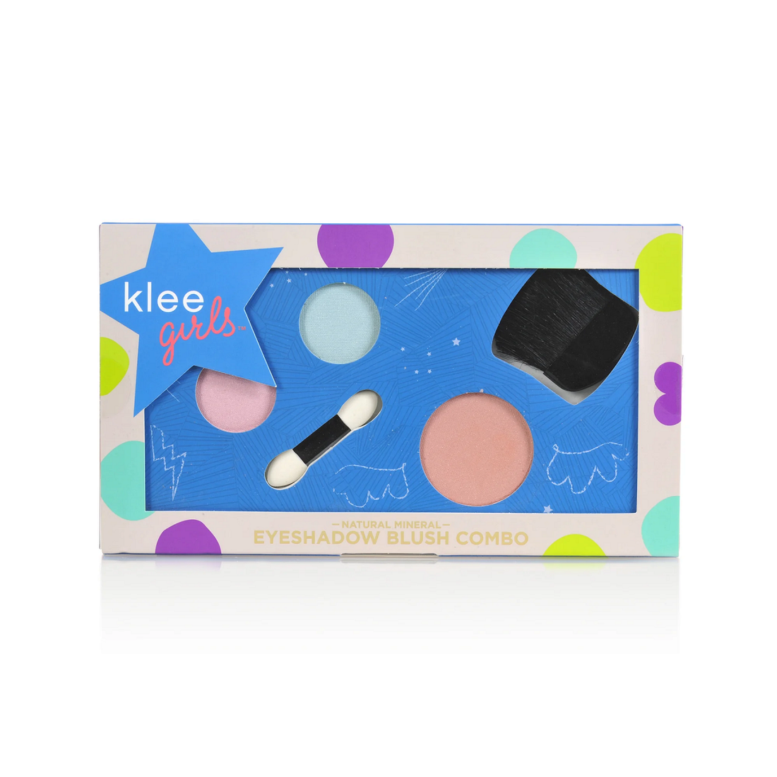 Klee Girls Eyeshadow+Blush Combo Palette (Time Square Flair) 天然礦物雙色眼影+胭脂盤 (粉藍色+粉紅色/裸色)