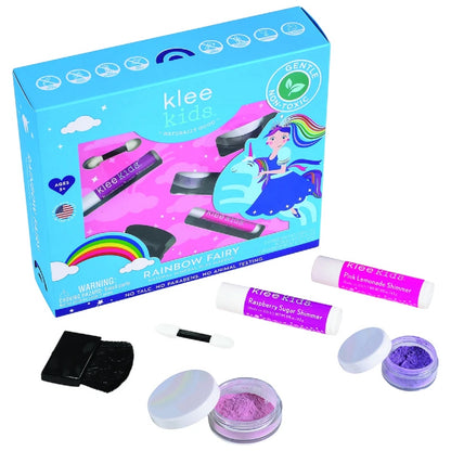 Klee Kids Loose Powder 4PC Kit (Rainbow Fairy) 天然礦物彩妝4件組合 (彩虹精靈)
