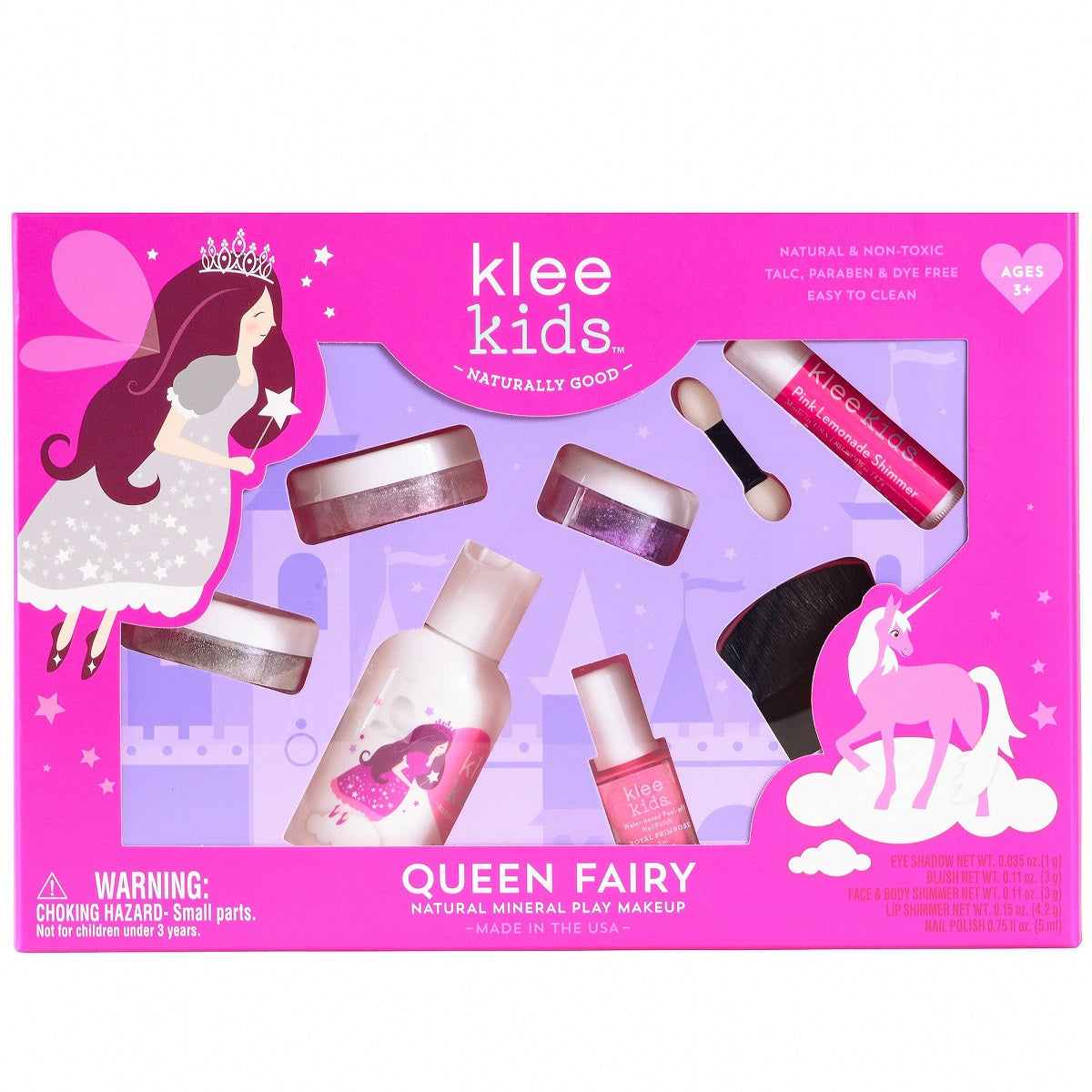 Klee Kids Loose Powder 6PC Kit (Queen Fairy) 天然礦物彩妝6件組合 (華麗精靈)