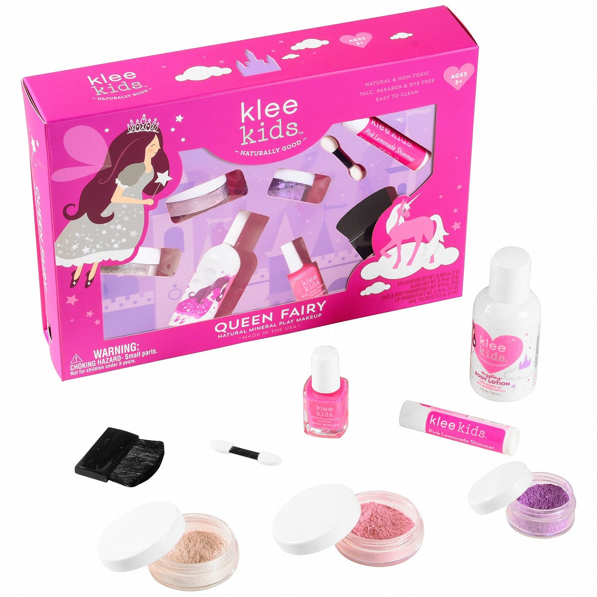 Klee Kids Loose Powder 6PC Kit (Queen Fairy) 天然礦物彩妝6件組合 (華麗精靈)