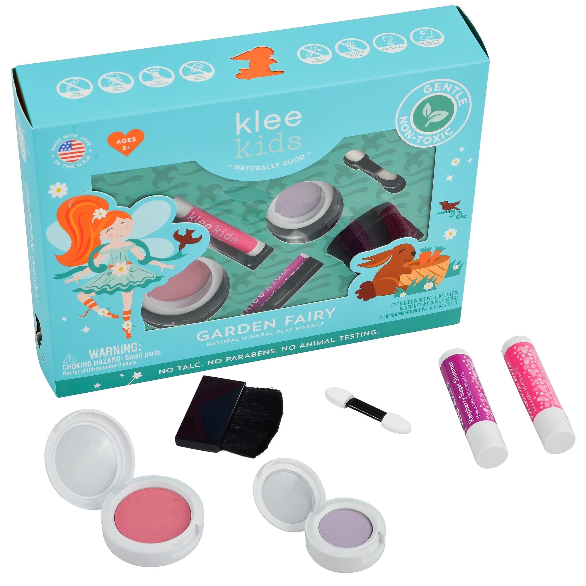 Klee Kids Pressed Powder 4PC Kit (Garden Fairy) 天然礦物彩妝4件組合 (花園精靈)