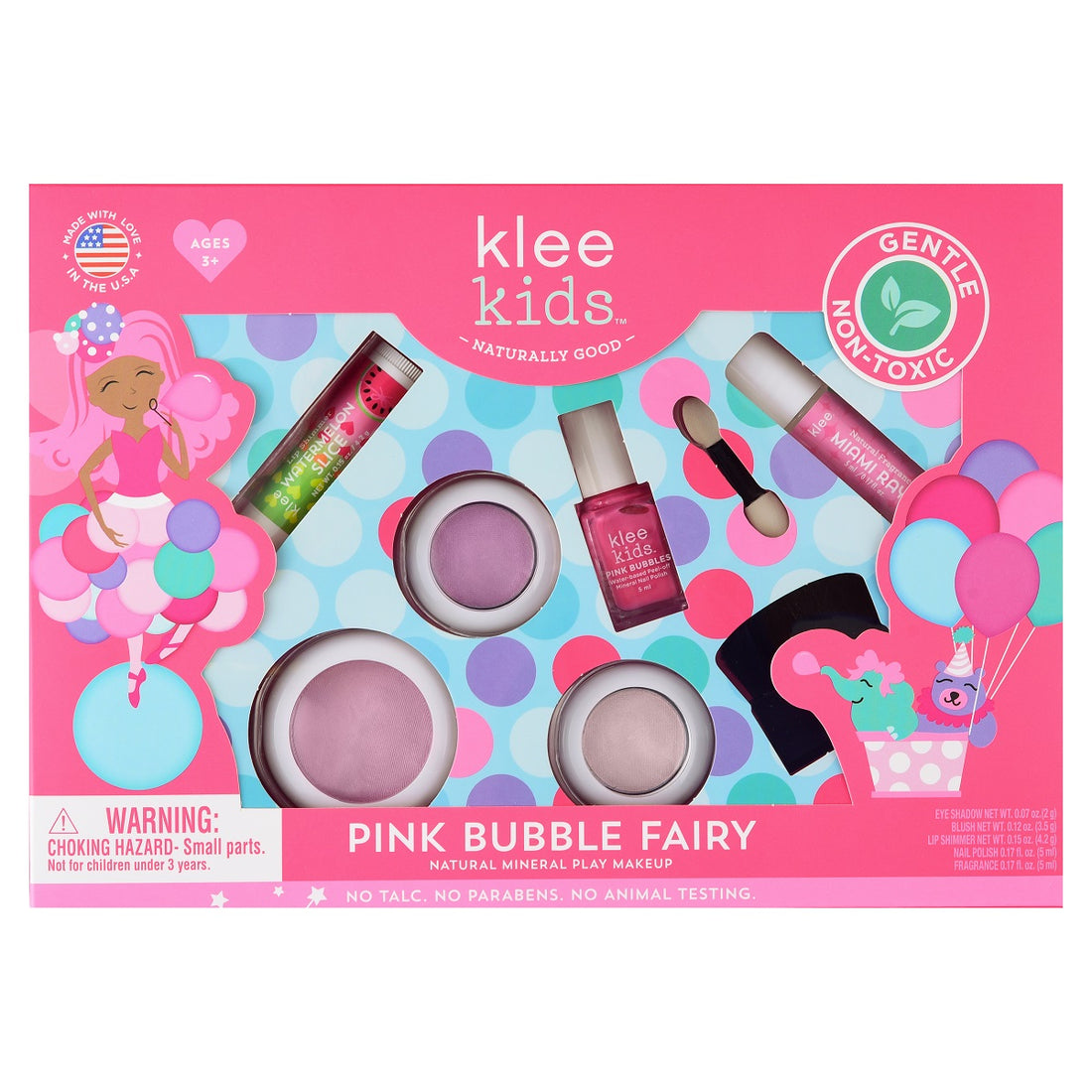 Klee Naturals Deluxe Makeup 6PC Kit (Pink Bubble Fairy) 天然礦物彩妝香水組合 (氣球精靈)